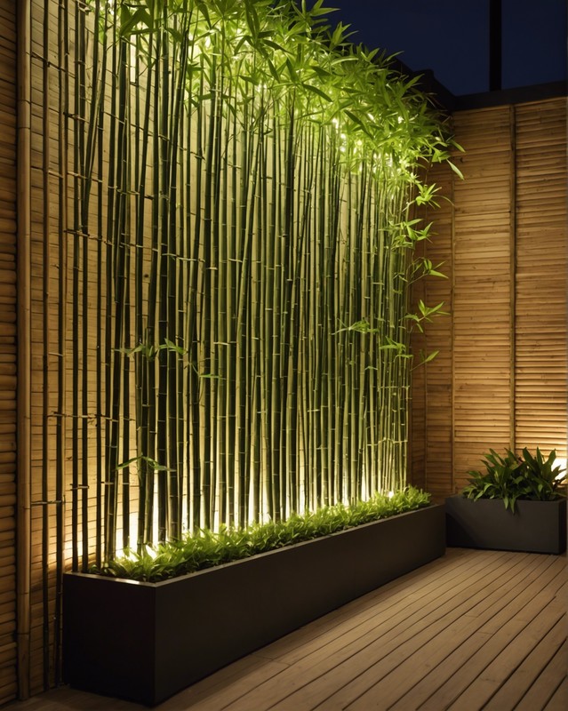 Bamboo Wall with Lighting