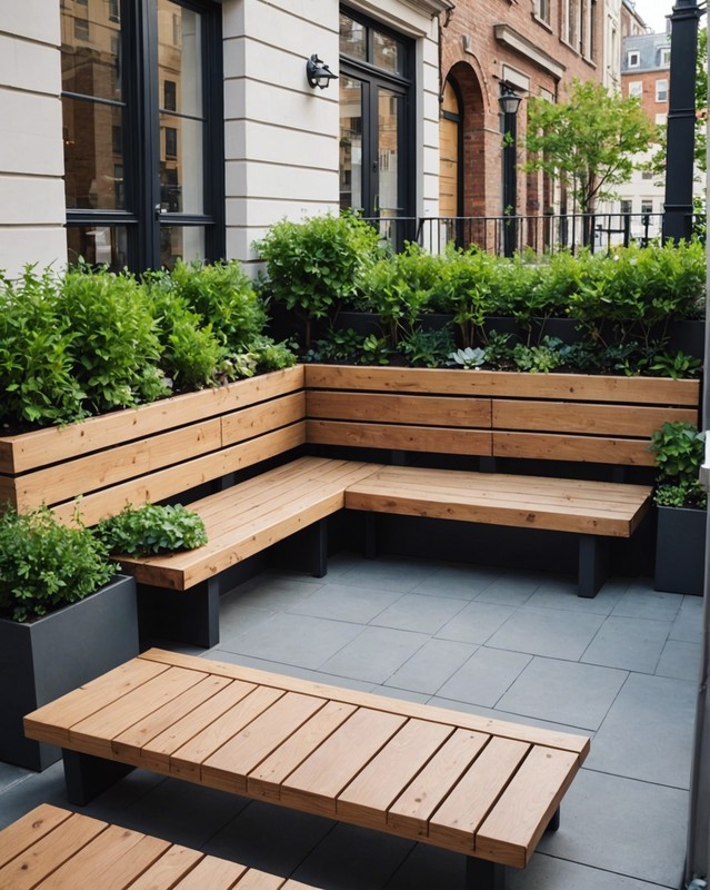 Bench with Built-In Planters