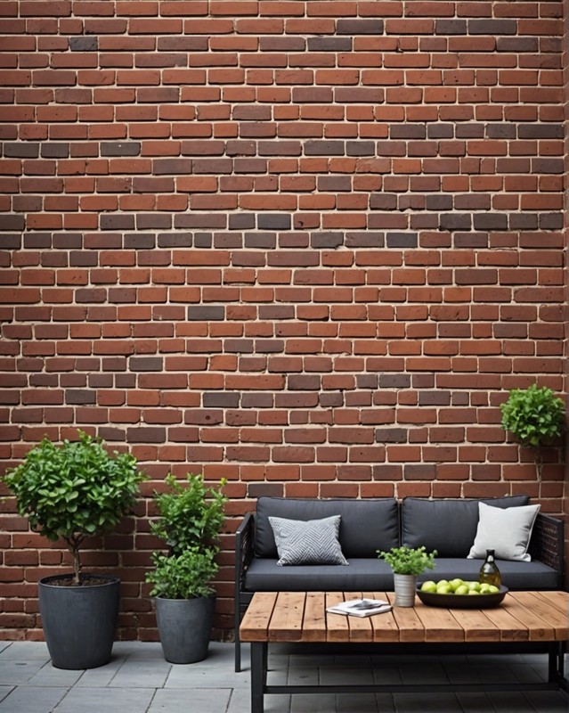 Brick Wall with Metal Accents