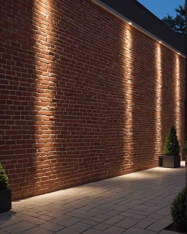 Brick Wall with Recessed Lighting