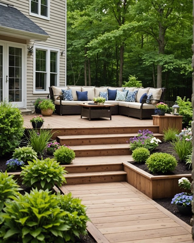 Build a raised deck or platform for elevation and privacy
