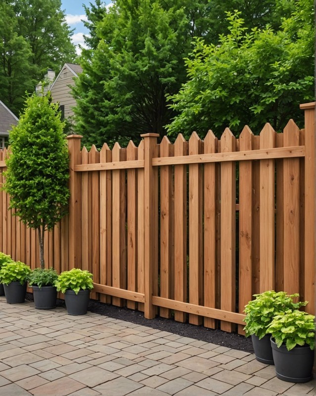 Cedar Picket Fence Patio Wall