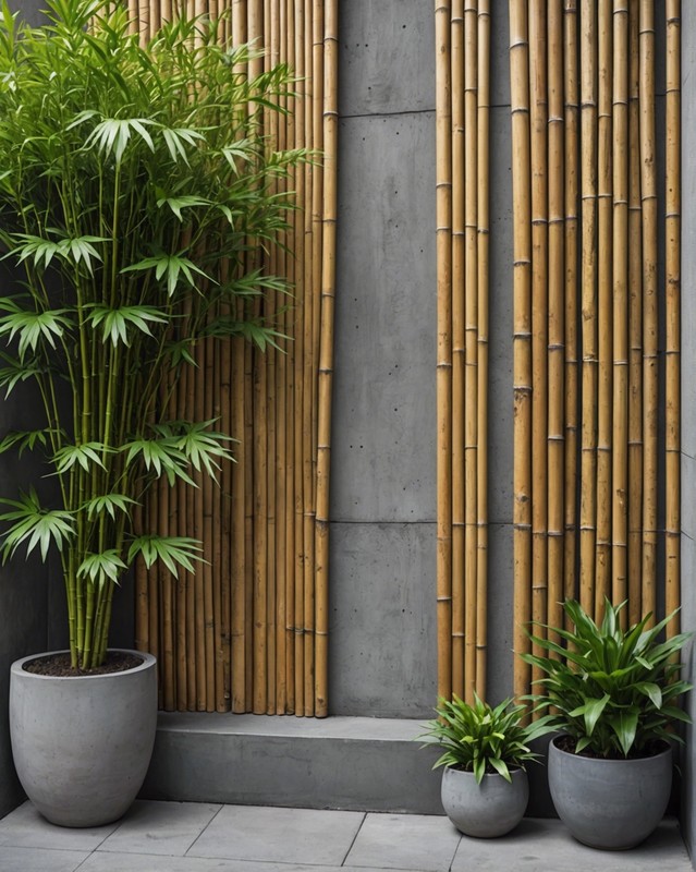 Concrete and Bamboo Wall