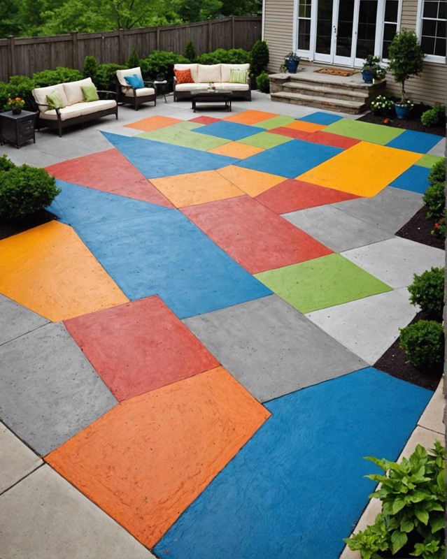 Concrete Patio with Colored Pigments