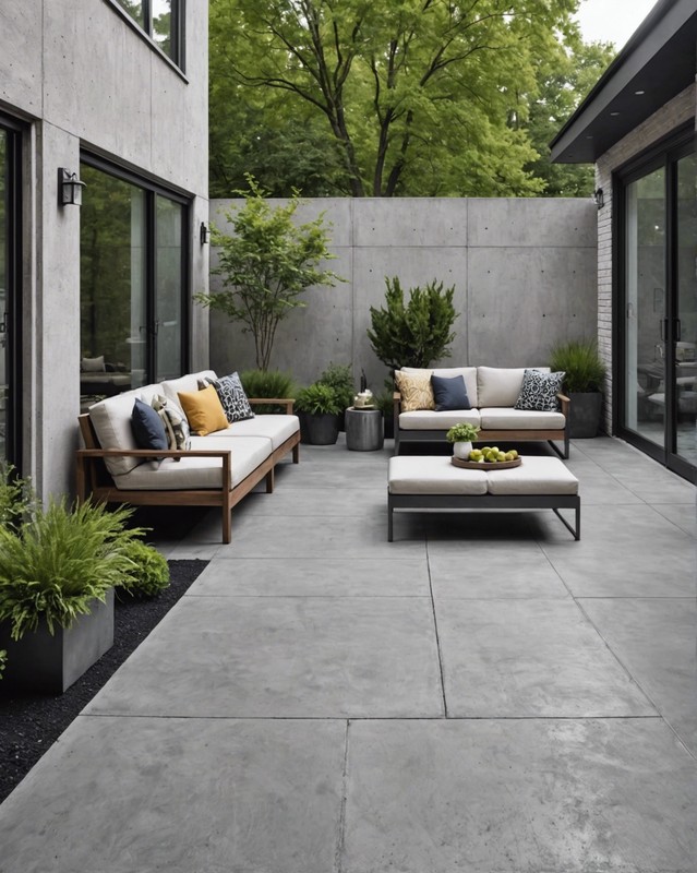 Concrete Patio with Metal Accents