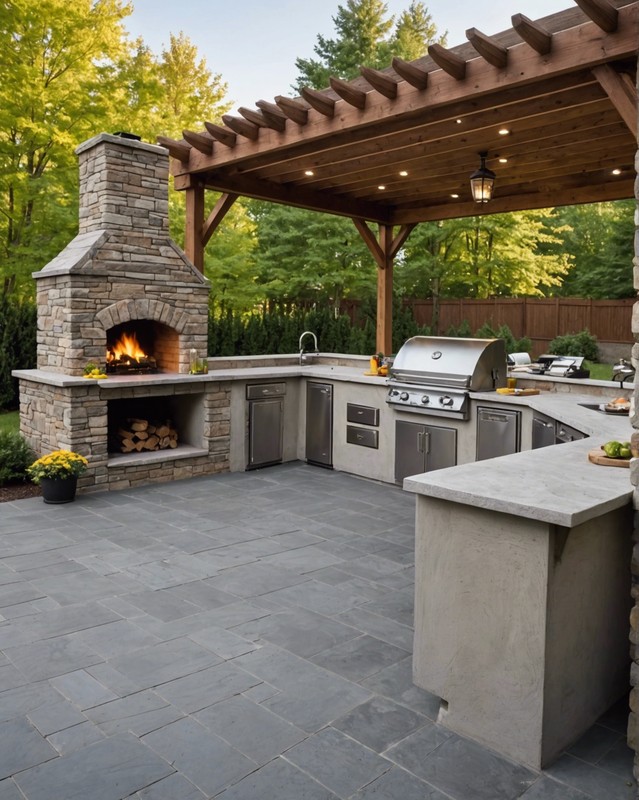 Concrete Patio with Outdoor Kitchen