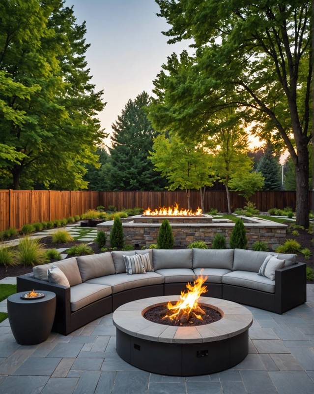 Contemporary Patio with Fire Pit