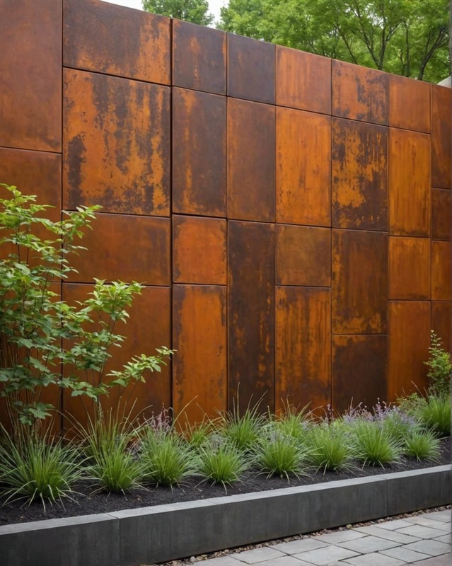 Corten Steel Wall with Patina