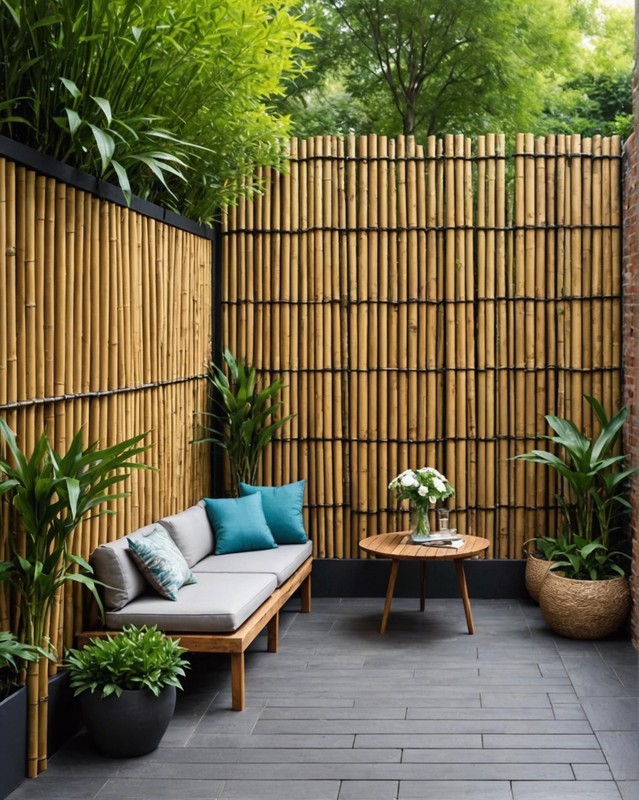 Crossed Bamboo Fence Patio Wall