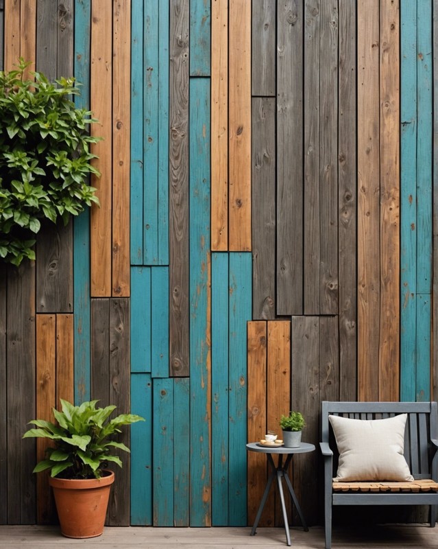 Decoupaged Wood Patio Wall