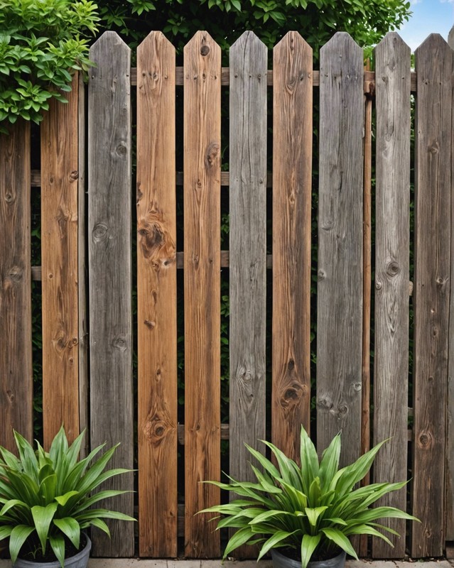 Distressed Wood Fence Patio Wall