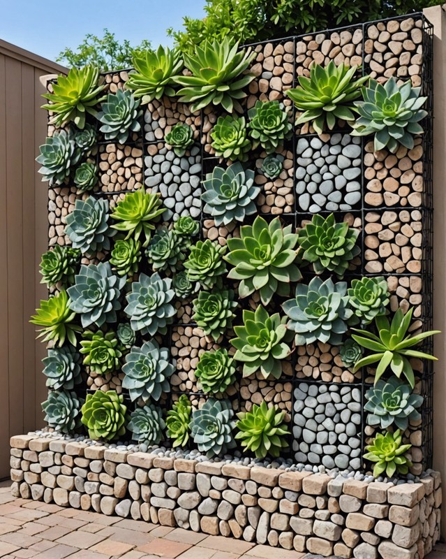 Gabion Wall with Succulents