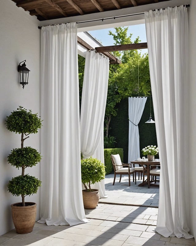 Hang white curtains or drapes