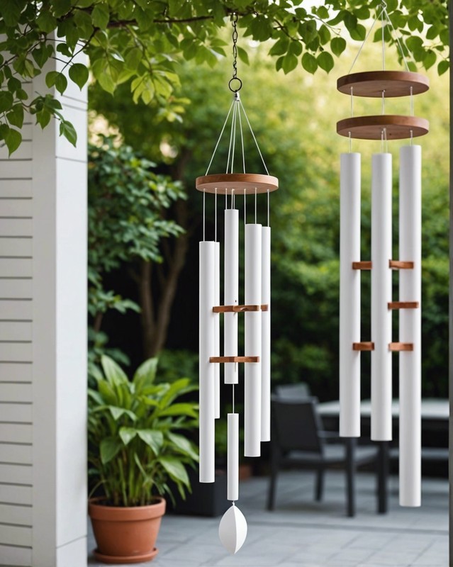 Hang white wind chimes