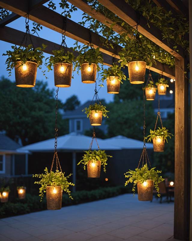 Hanging Planters with Lights