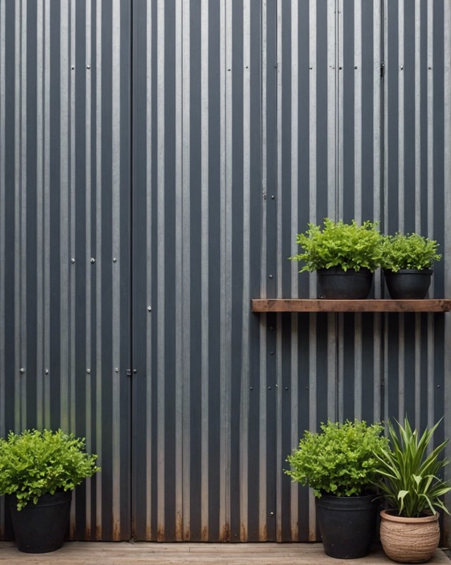 Metal and Corrugated Wall