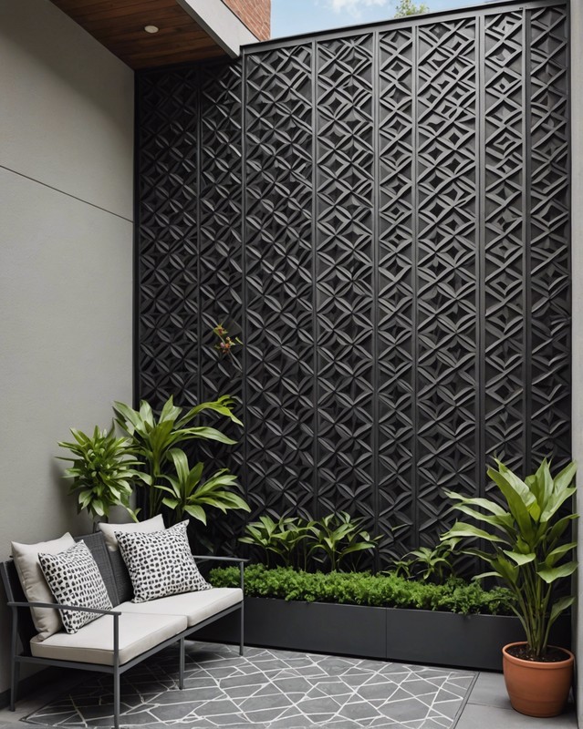 Metal Wall with Geometric Patterns