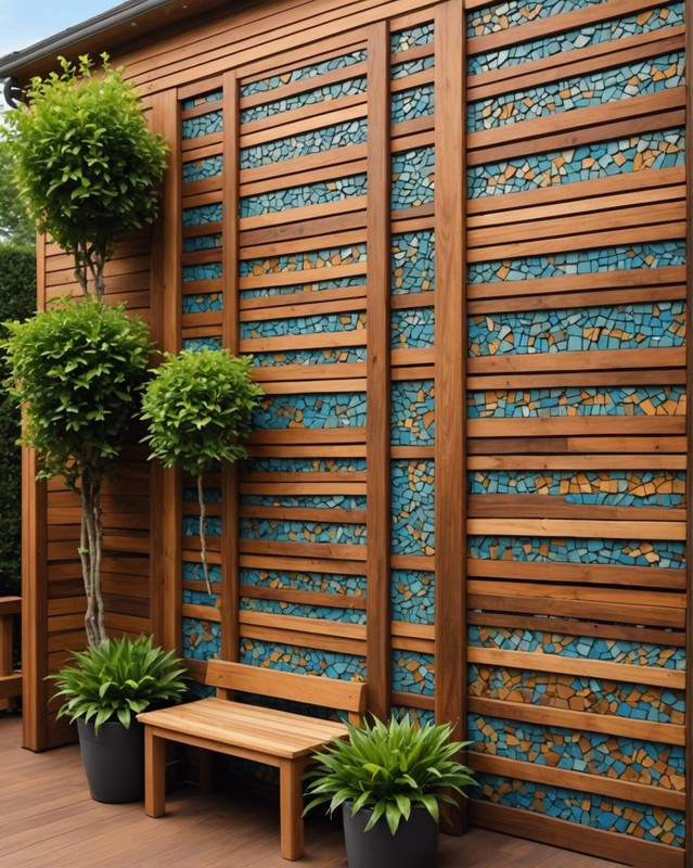 Mosaic Wood Patio Wall