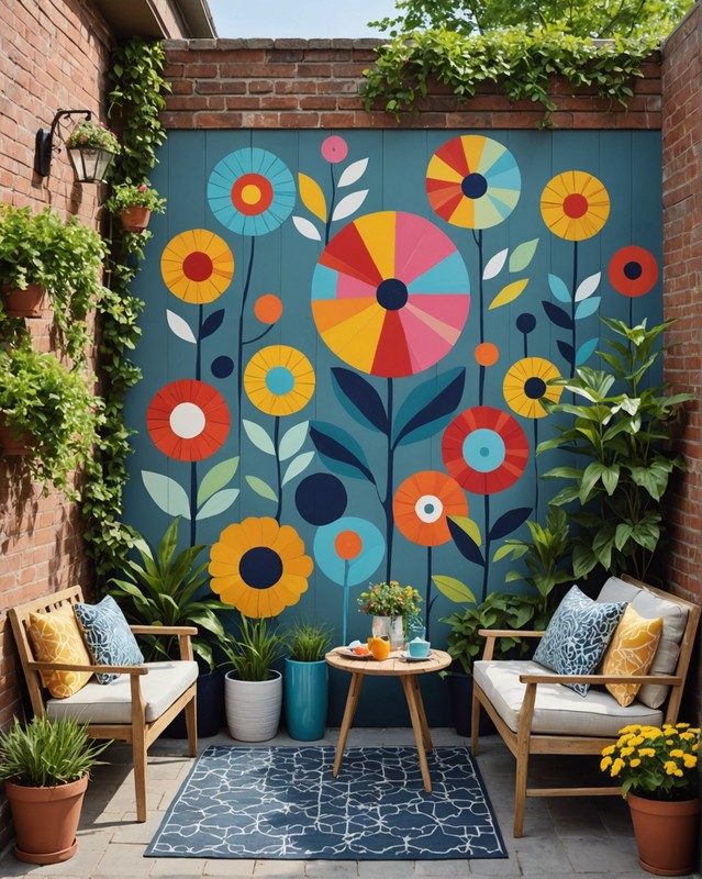 Painted Wall with Outdoor Art