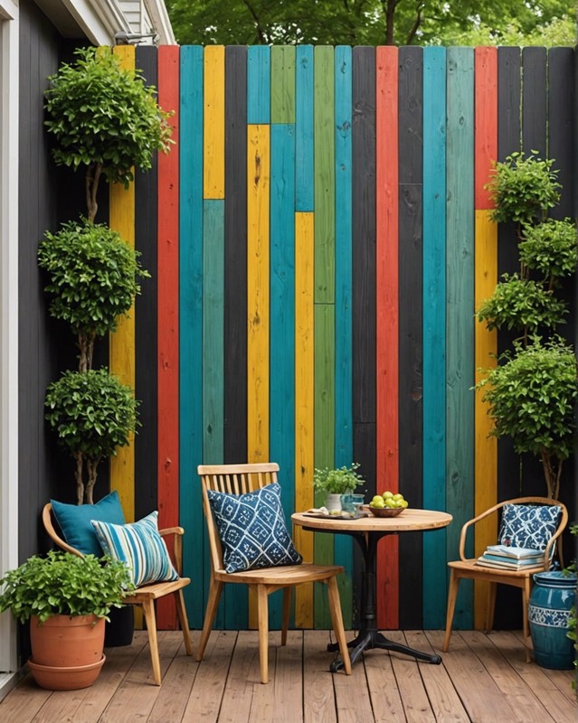 Painted Wood Patio Wall