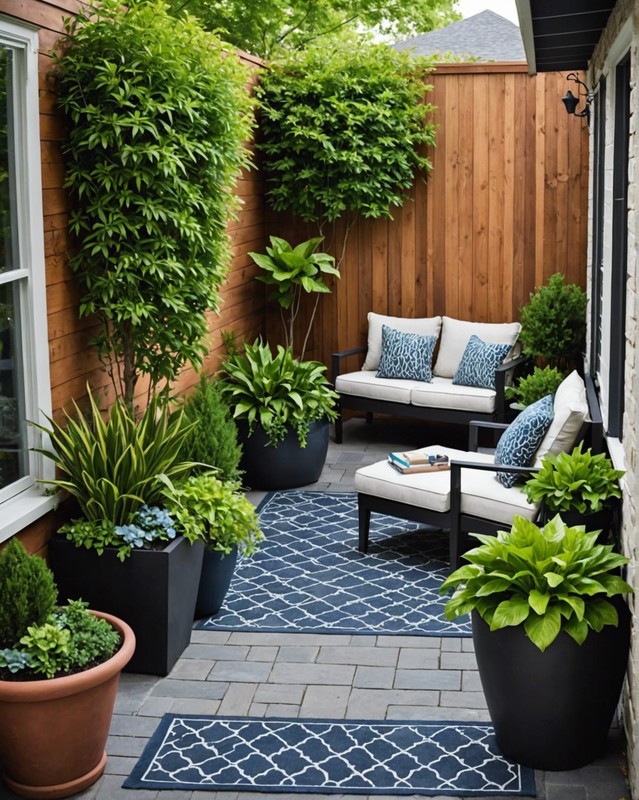 Place large planters with lush plants