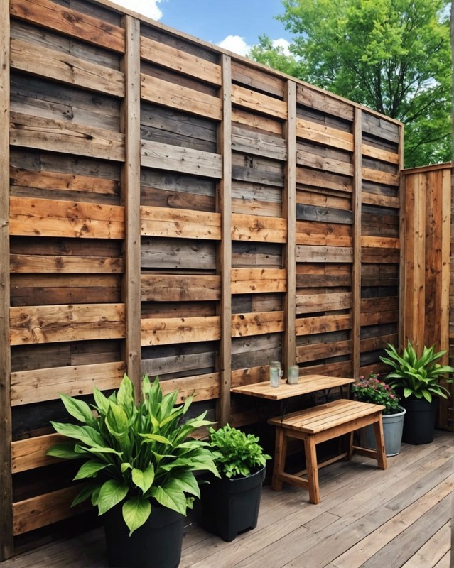 Rustic Wood Pallet Patio Wall