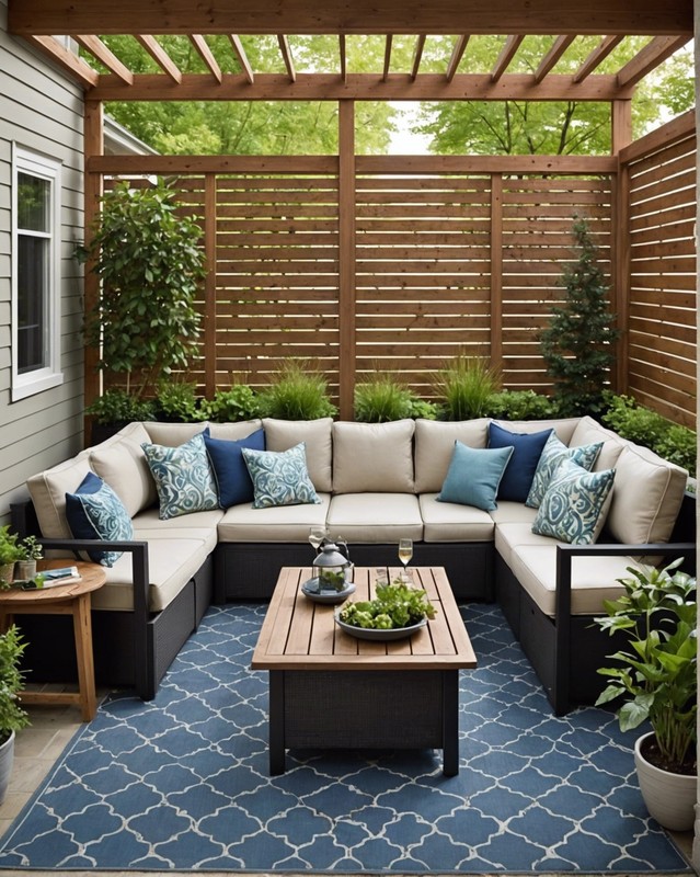 Use outdoor furniture with built-in privacy screens