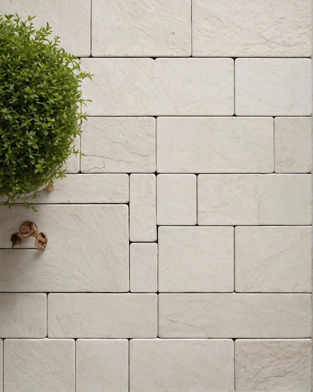 Use white limestone tiles