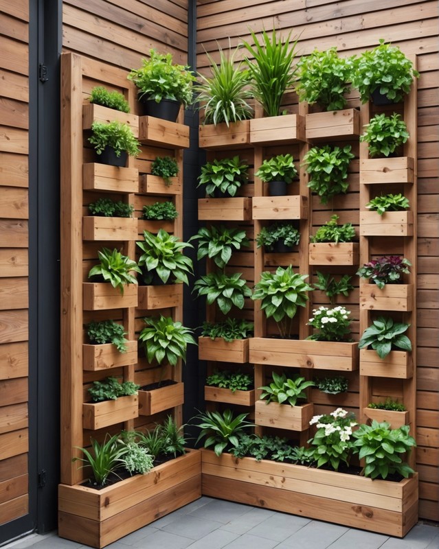 Vertical Planter Wood Patio Wall
