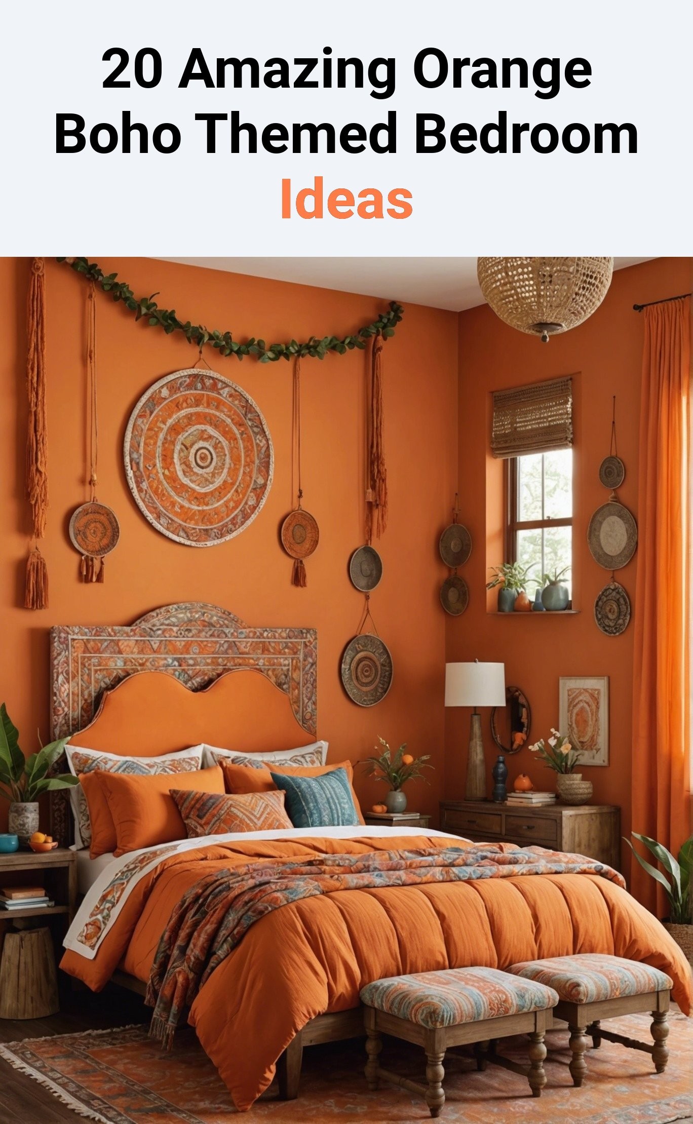 20 Amazing Orange Boho Themed Bedroom Ideas