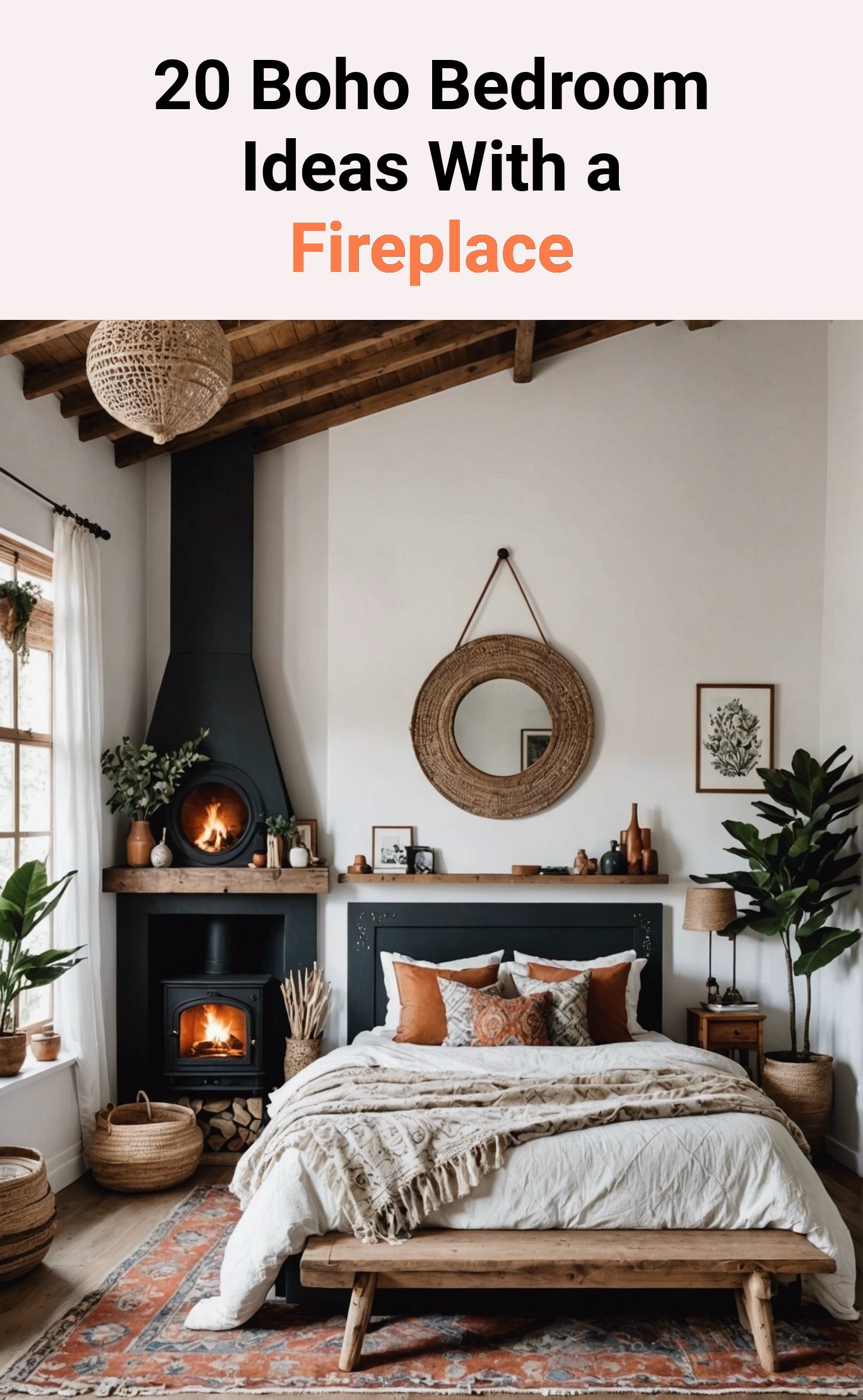 20 Boho Bedroom Ideas With a Fireplace