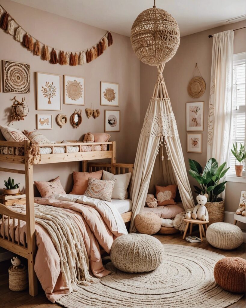 20 Boho Bedroom Accent Walls You Need To See ToolzView   20 Cutest Boho Style Bedroom Ideas For Girl Toddlers 3 818x1024 