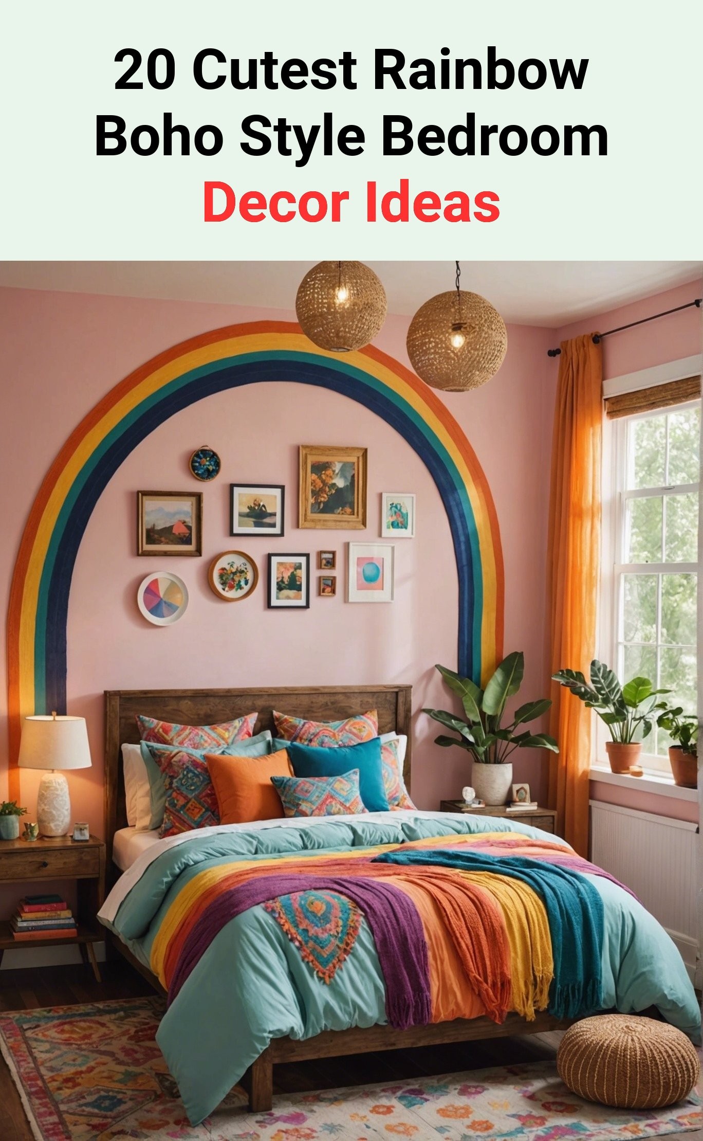 20 Cutest Rainbow Boho Style Bedroom Decor Ideas