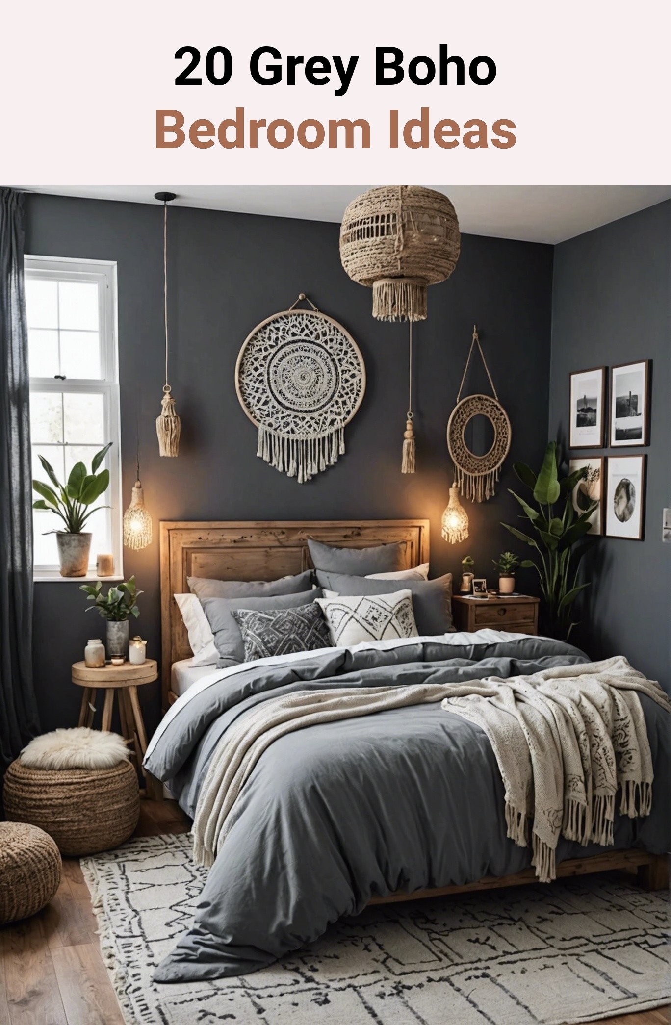 20 Grey Boho Bedroom Ideas