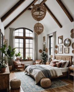 20 Incredible Boho Style Bedrooms with High Ceilings You Just Have to See