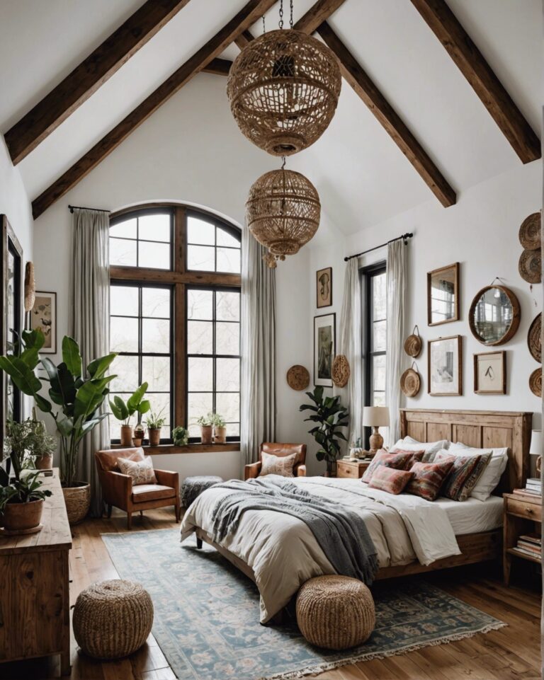 20 Incredible Boho Style Bedrooms with High Ceilings You Just Have to See