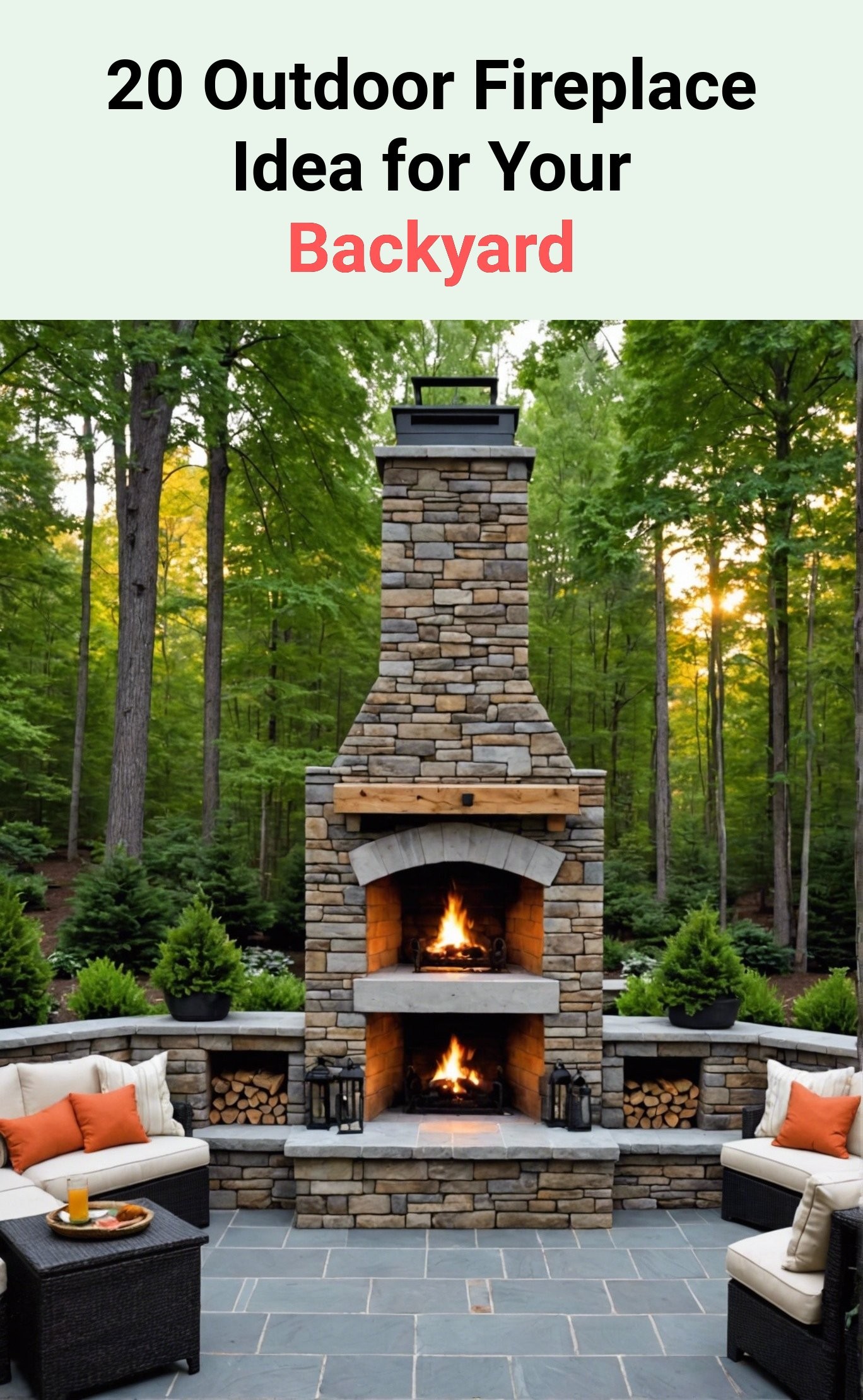 20 Outdoor Fireplace Idea for Your Backyard
