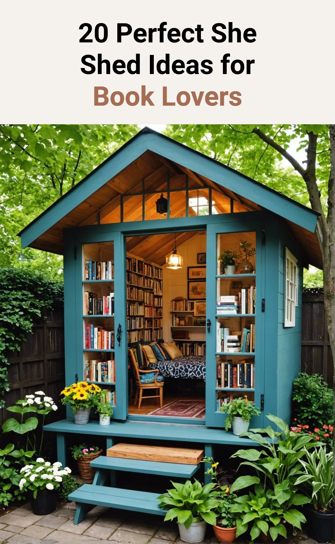 20 Perfect She Shed Ideas for Book Lovers