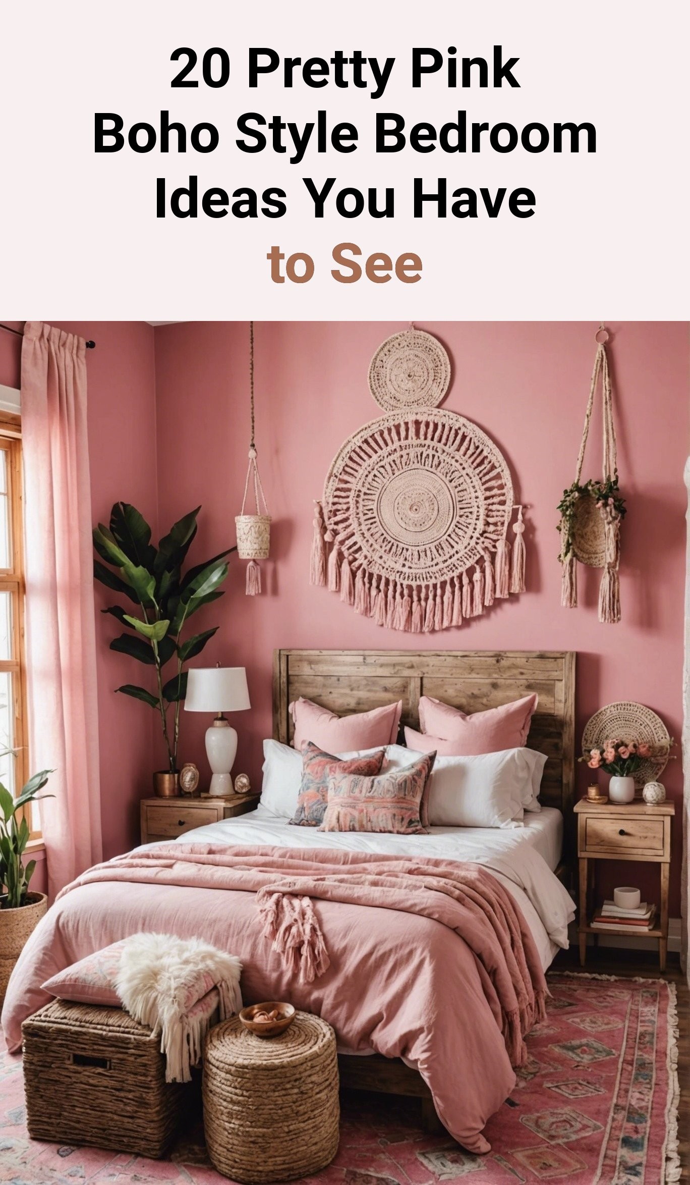 20 Pretty Pink Boho Style Bedroom Ideas You Have to See