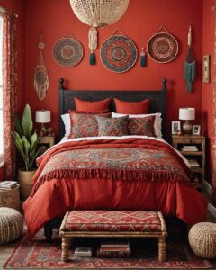 20 Red Boho Style Bedroom Ideas to Consider