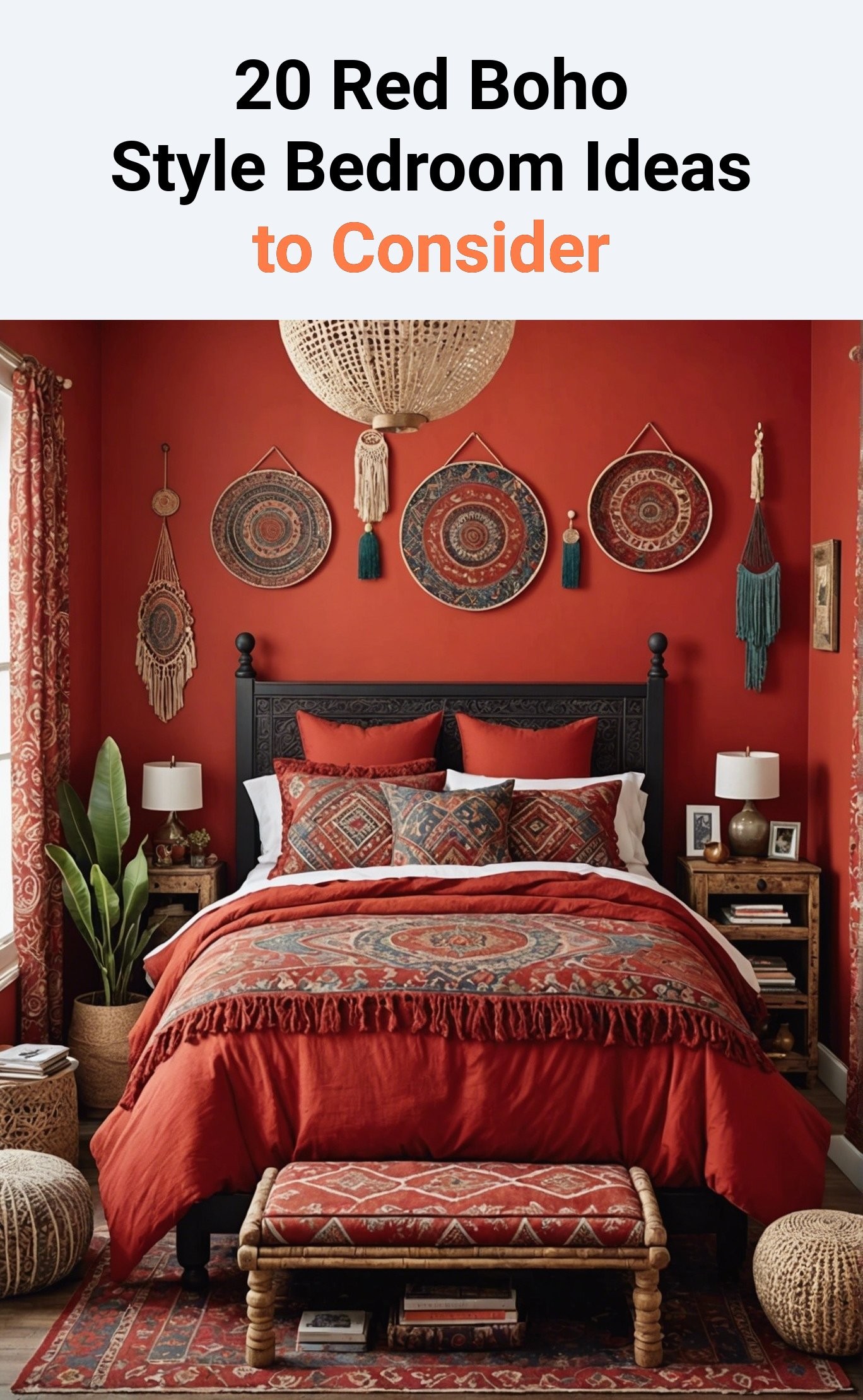 20 Red Boho Style Bedroom Ideas to Consider