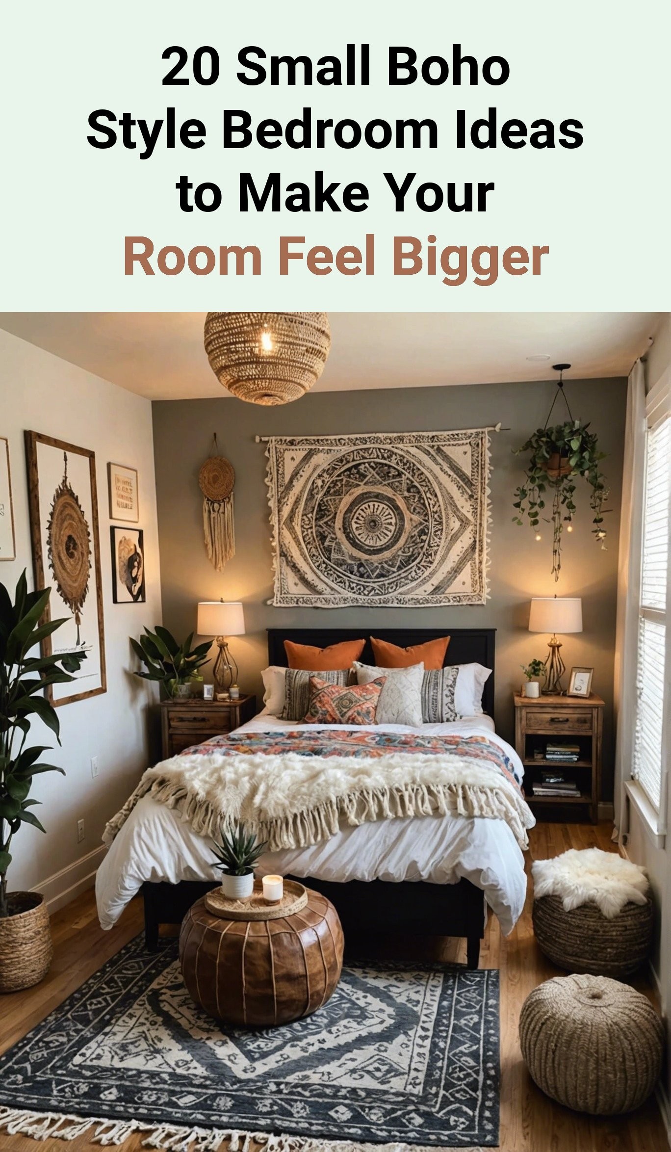 20 Small Boho Style Bedroom Ideas to Make Your Room Feel Bigger