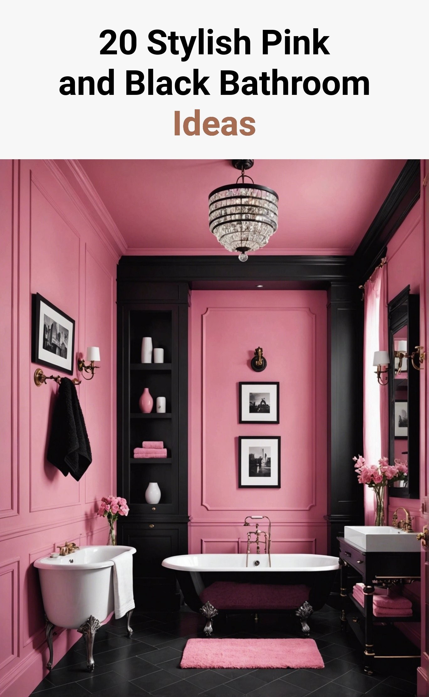 20 Stylish Pink and Black Bathroom Ideas