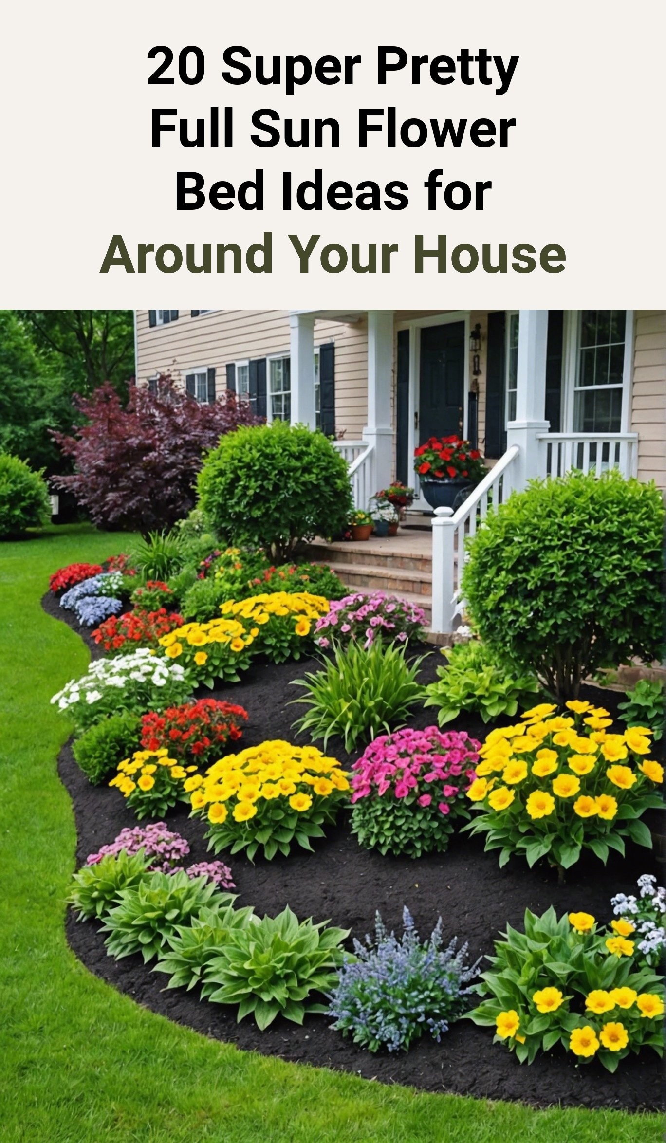 20 Super Pretty Full Sun Flower Bed Ideas for Around Your House