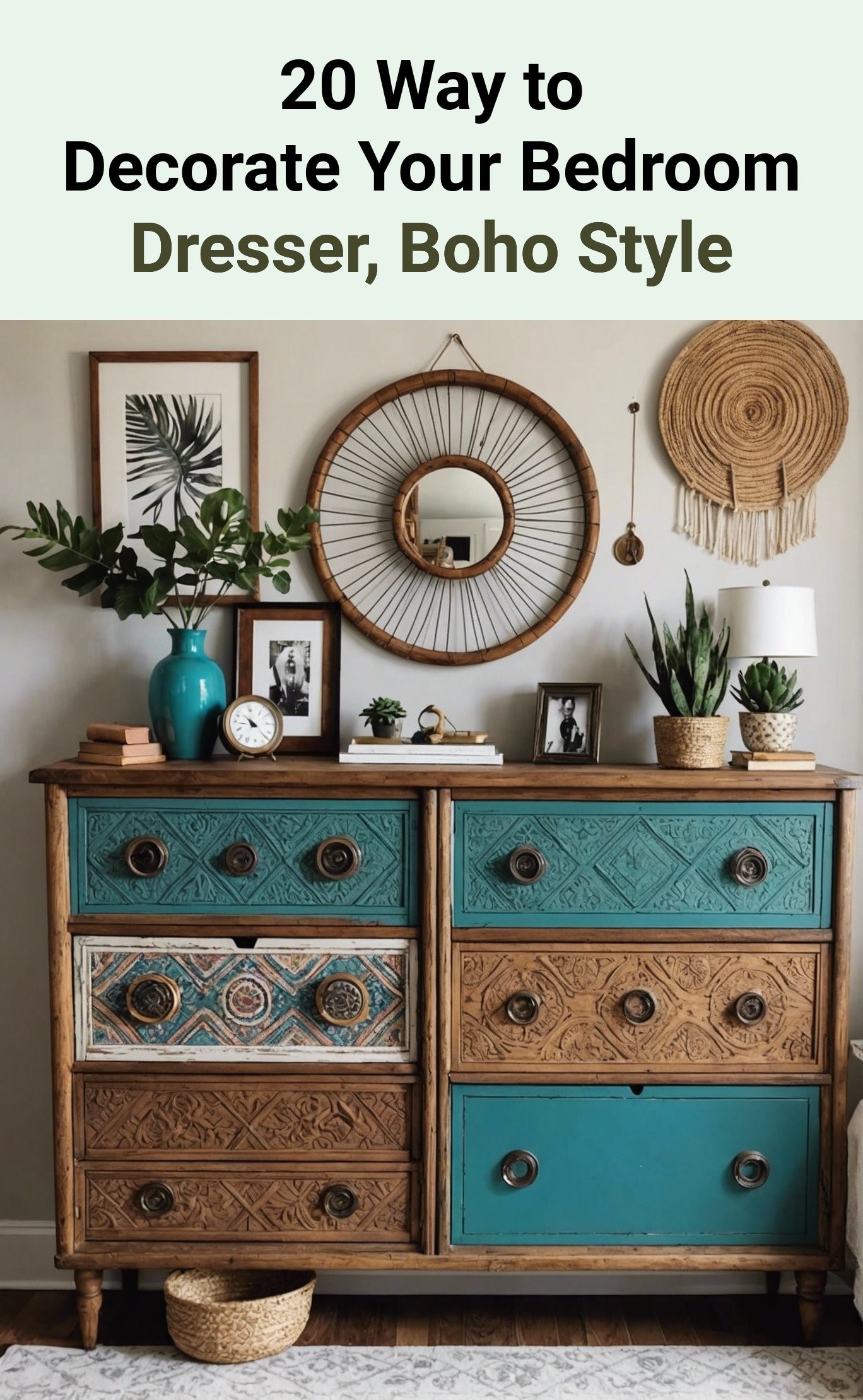 20 Way to Decorate Your Bedroom Dresser, Boho Style
