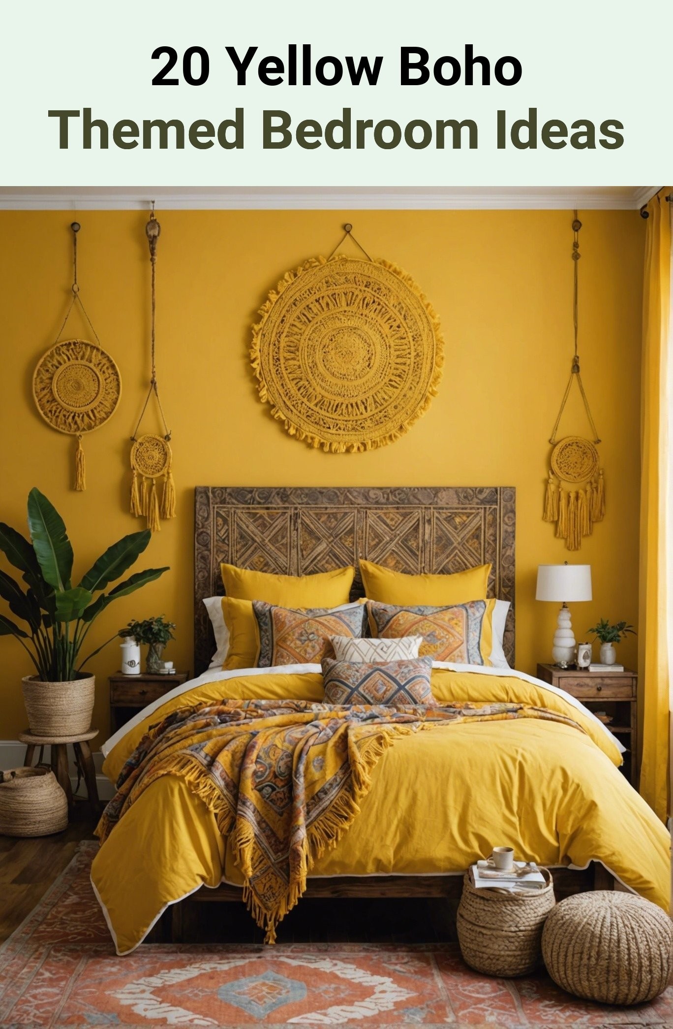 20 Yellow Boho Themed Bedroom Ideas