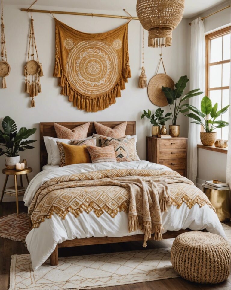 A Boho Style Bedroom With Gold Accents Looks Amazing – Here Are 20 Examples