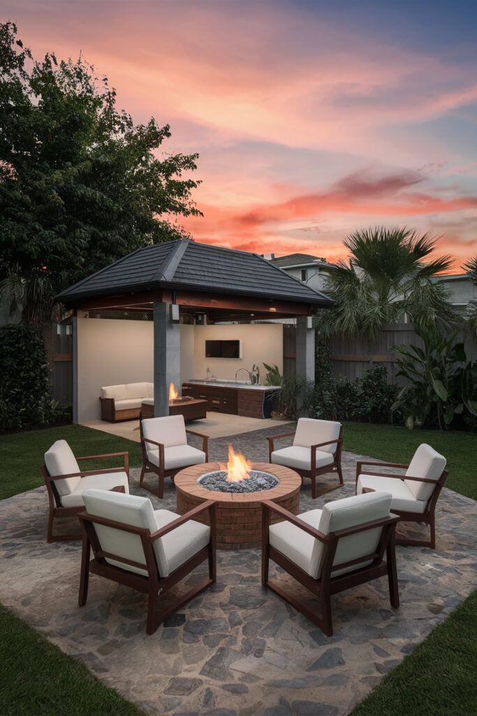 Cozy Cabana with Fire Pit Lounge