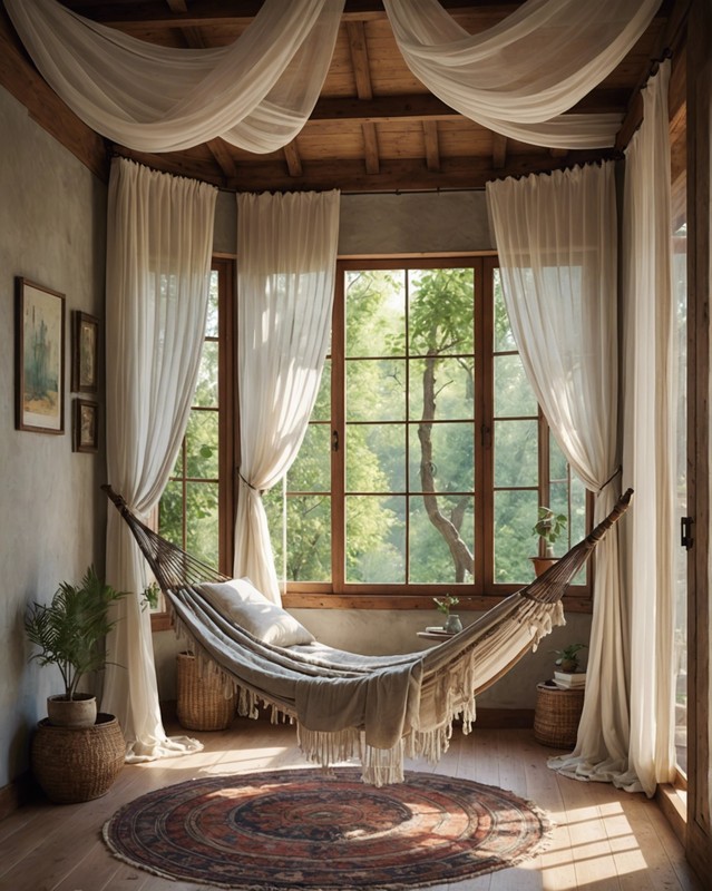 A Canopy of Comfort: Create a Hammock Niche with Sheer Curtains