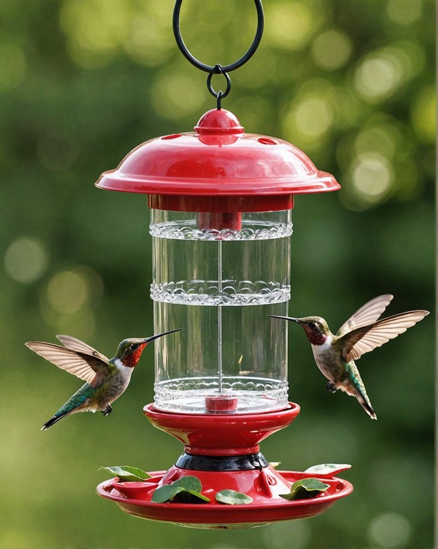 A Hummingbird Feeder with a Built-in Perch
